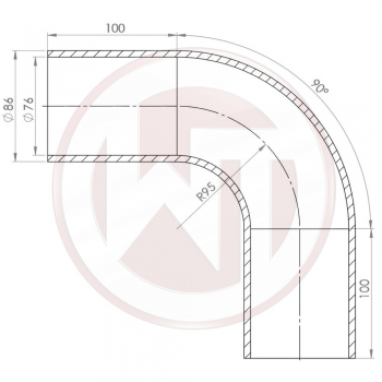 Ø76mm Silikonschlauch 90° Bogen schwarz