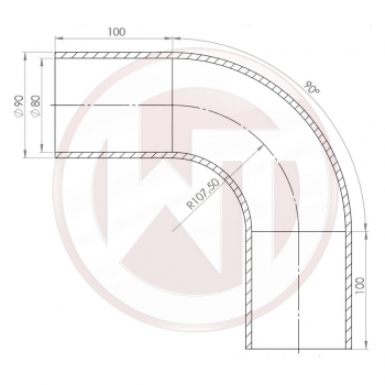 Ø80mm Silikonschlauch 90° Bogen schwarz
