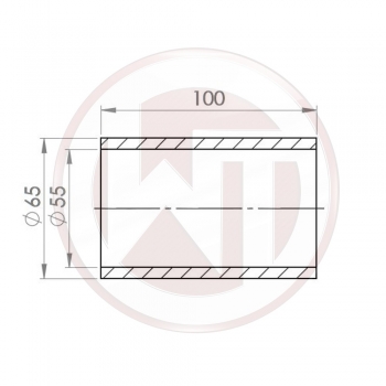 Ø55mm Silikonverbinder gerade schwarz