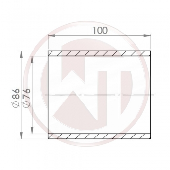 Ø76mm Silikonverbinder gerade schwarz