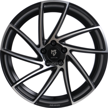 mbDESIGN KV2 - 8,5x20 ET40 - 5x115 - Mattschwarz poliert