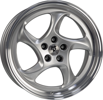 Preview: mbDESIGN TURBO - 9,5x19 ET40 - 5x112 - Glanzsilber poliert