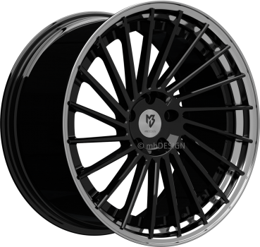mbDESIGN VR3.2 DC - 10,5x20 ET45 - 5x112 - Glanzschwarz/Glanzschwarz poliert