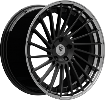 mbDESIGN VR3.2 DC - 10,5x20 ET45 - 5x112 - Schwarz stumpfmatt/Glanzschwarz poliert