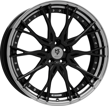 Preview: mbDESIGN KV3.2 - 9x21 ET25 - 5x112 - Glanzschwarz/Glanzschwarz poliert