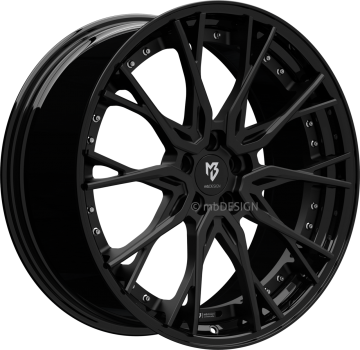 Preview: mbDESIGN KV3.2 - 9x21 ET25 - 5x112 - Schwarz stumpfmatt/Glanzschwarz