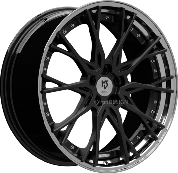 Preview: mbDESIGN KV3.2 - 9x21 ET25 - 5x112 - Schwarz stumpfmatt/Glanzschwarz poliert