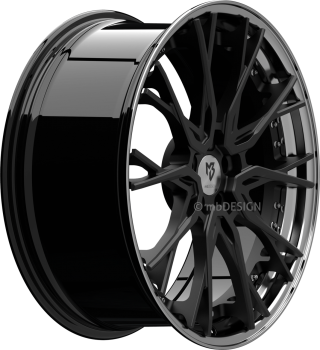 Preview: mbDESIGN KV3.2 - 9x21 ET25 - 5x112 - Schwarz stumpfmatt/Glanzschwarz poliert