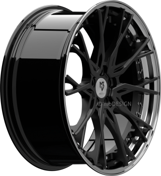 mbDESIGN KV3.2 DC - 10,5x21 ET40 - 5x120 - Schwarz stumpfmatt/Glanzschwarz poliert
