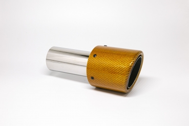 Endrohr 100mm rund Carbon abgeschrÃ¤gt orange glÃ¤nzend (Aufpreis)