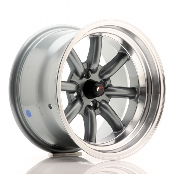JR Wheels JR19 15x9 ET-13 4x100 Gun Metal Machined Lip
