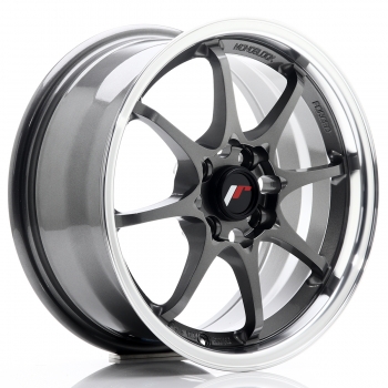 JR Wheels JR5 15x7 ET35 4x100 Gun Metal Machined Lip
