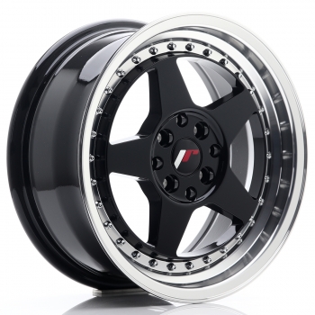 JR Wheels JR6 16x7 ET25 4x100+108 Gloss Black Machined
