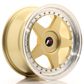 JR Wheels JR6 17x8 ET20-35 Gold Machined Lip