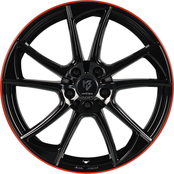 mbDESIGN mb1 - 7,5x19 ET45 - 5x120 - Glanzschwarz Horn Rot