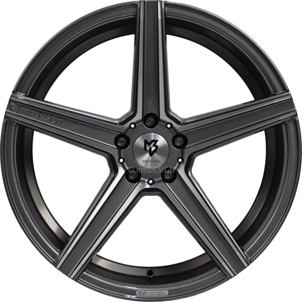 mbDESIGN KV1 - 8,5x19 ET43 - 5x108 - Glanzgrau poliert