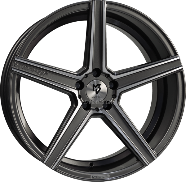 mbDESIGN KV1 - 8,5x19 ET43 - 5x108 - Glanzgrau poliert