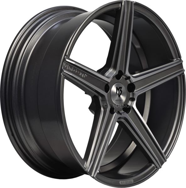 mbDESIGN KV1 - 8,5x19 ET43 - 5x108 - Glanzgrau poliert