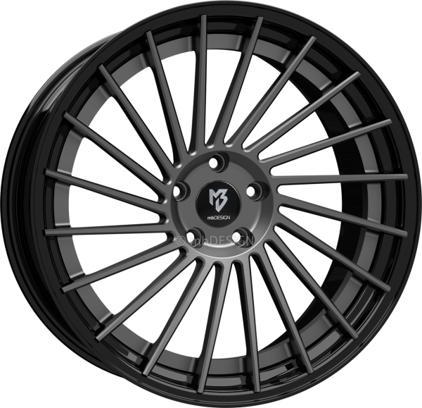 mbDESIGN VR3.2 DC - 10,5x20 ET33 - 5x112 - Mattgrau/Glanzschwarz