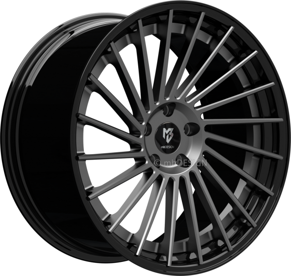 mbDESIGN VR3.2 DC - 10,5x20 ET33 - 5x112 - Mattgrau/Glanzschwarz
