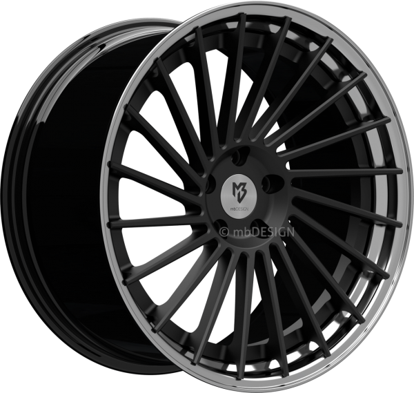 mbDESIGN VR3.2 DC - 10,5x20 ET45 - 5x112 - Schwarz stumpfmatt/Glanzschwarz poliert