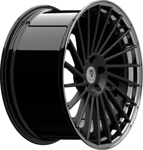 mbDESIGN VR3.2 DC - 10,5x20 ET45 - 5x112 - Schwarz stumpfmatt/Glanzschwarz poliert