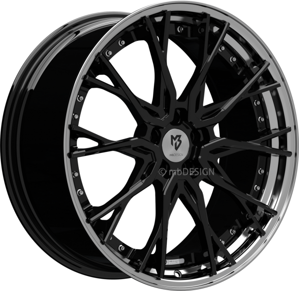 mbDESIGN KV3.2 - 9x21 ET35 - 5x112 - Glanzschwarz/Glanzschwarz poliert
