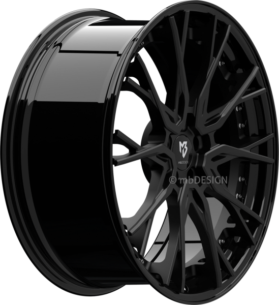 mbDESIGN KV3.2 - 9x21 ET25 - 5x112 - Schwarz stumpfmatt/Glanzschwarz