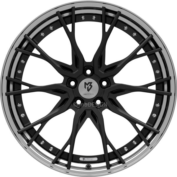 mbDESIGN KV3.2 - 9x21 ET35 - 5x112 - Schwarz stumpfmatt/Glanzschwarz poliert