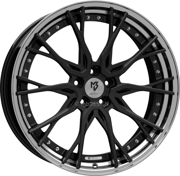 mbDESIGN KV3.2 - 9x21 ET35 - 5x112 - Schwarz stumpfmatt/Glanzschwarz poliert