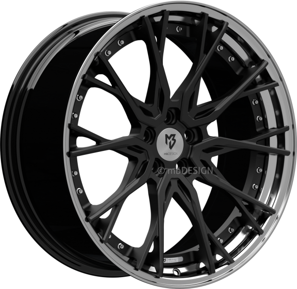 mbDESIGN KV3.2 DC - 10,5x21 ET40 - 5x120 - Schwarz stumpfmatt/Glanzschwarz poliert