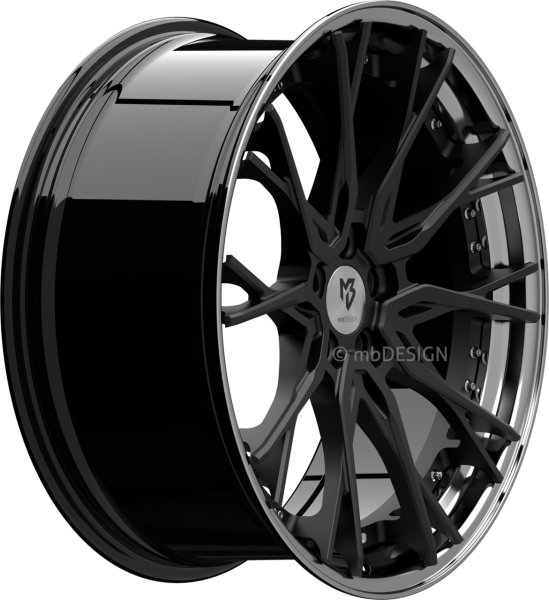 mbDESIGN KV3.2 DC - 10,5x21 ET40 - 5x120 - Schwarz stumpfmatt/Glanzschwarz poliert