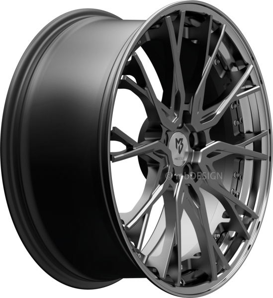 mbDESIGN KV3.2 - 9x21 ET35 - 5x112 - Mattgrau/Glanzschwarz poliert