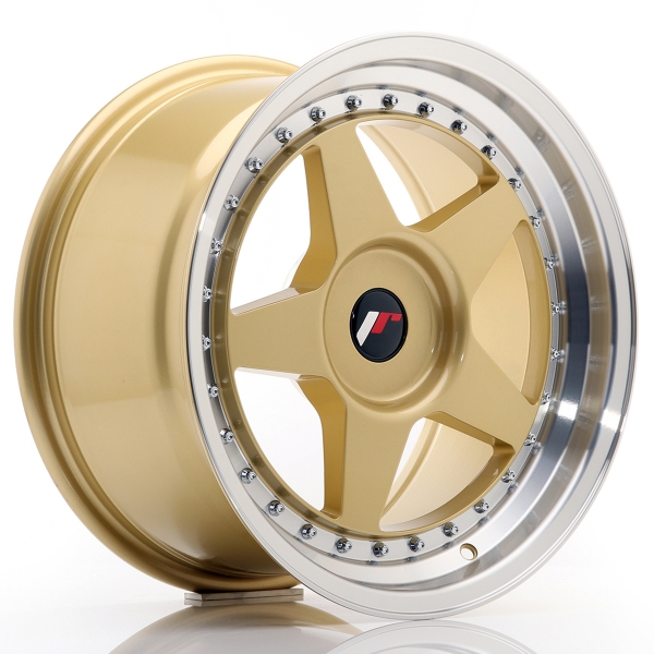 JR Wheels JR6 17x9 ET20-35 Gold Machined Lip