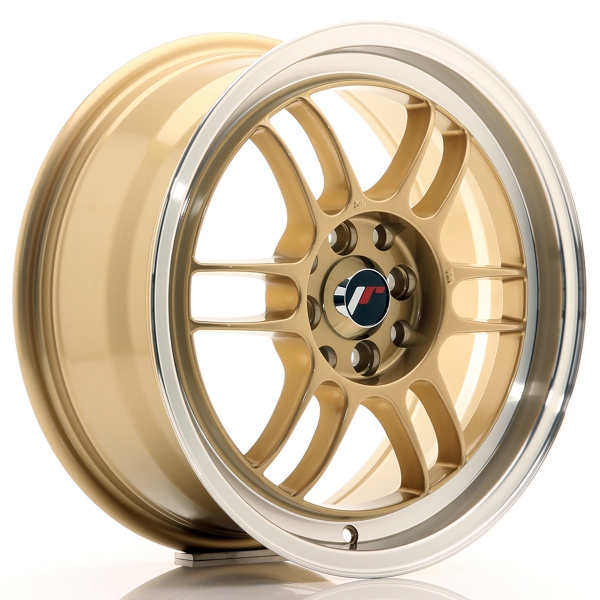 JR Wheels JR7 16x7 ET38 4x100+114 Gold Machined Lip